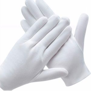 2 pairs (4 pieces) lightweight multipurpose unisex gloves in white, 8.6” long